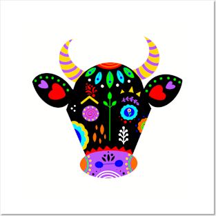 Folk Art Cow Posters and Art